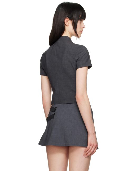 Hyein Seo Black Zip Pin Shirt
