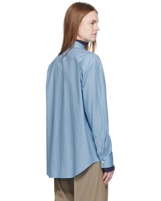 AURALEE Washed Finx Twill Shirt in Blue | Lyst