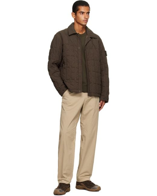 メンズ Stone Island ブラウン 4100099 Smerigliato ナイロン ジャケット Brown