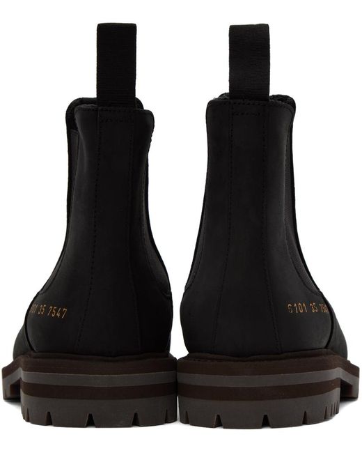 Common Projects Black Winter Chelsea Boots
