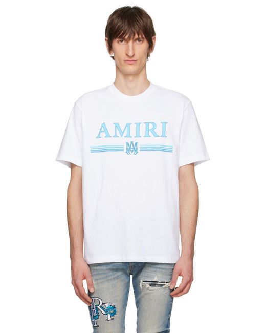 メンズ Amiri ホワイト Bar Tシャツ White