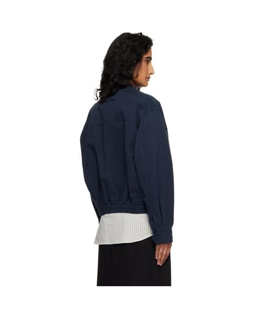 DUNST Blue Collared Blouson Jacket