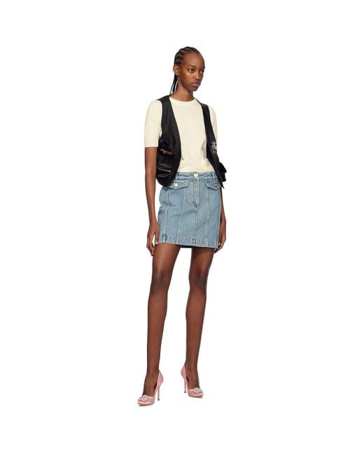 Moschino Blue Faded Denim Skirt