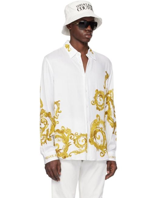 Versace Multicolor Watercolor Couture Shirt for men