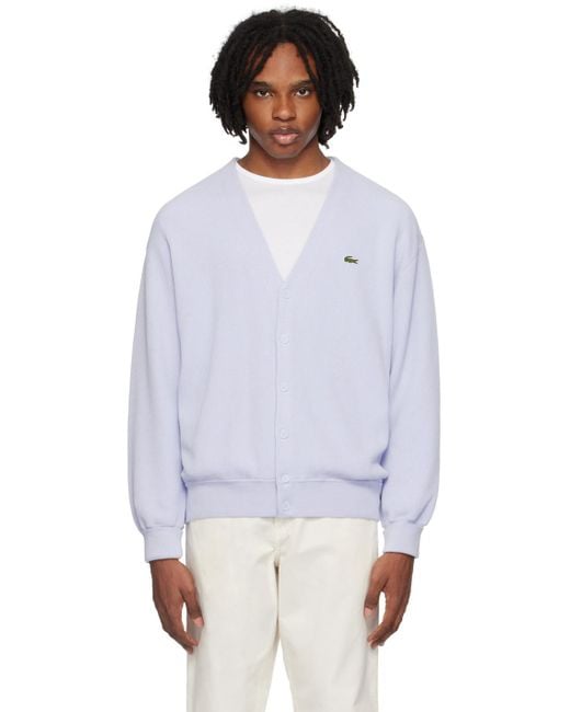 Lacoste White Relaxed-Fit Cardigan for men