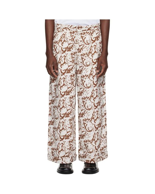 Commas Natural Paisley Print Trousers for men