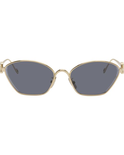Lunettes De Soleil Œil-De-Chat Hexagonales Dorées À Anagrammes Loewe pour homme en coloris Black