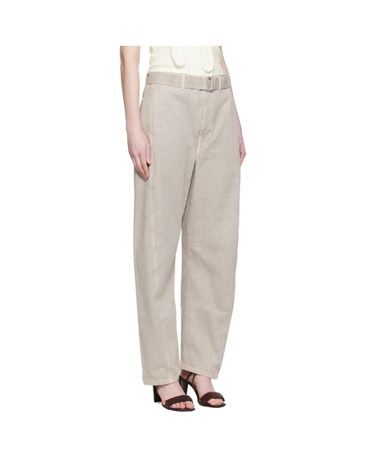 Lemaire Gray Twisted Belted Trousers