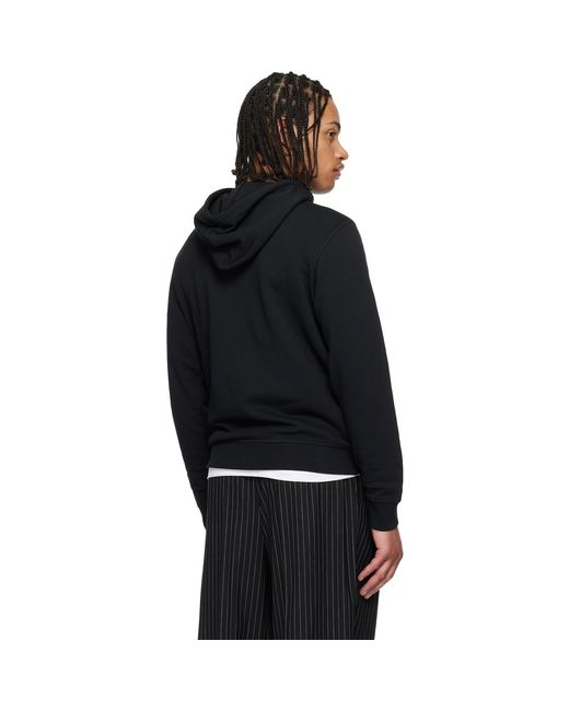 Boss Black Cotton-Terry Logo Patch Hoodie for men