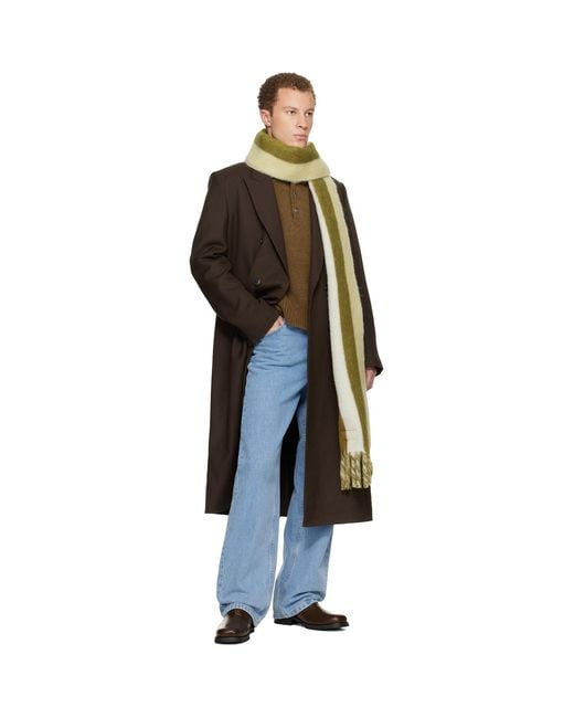 AMI Multicolor Striped Alpaca Scarf for men