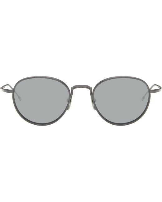 Thom Browne Gray Titanium Round Sunglasses for men