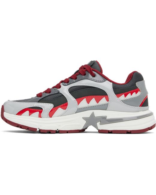 Baskets #3 Gris Et Rouge À Requin Et Étoiles Emblématiques A Bathing Ape pour homme en coloris Black