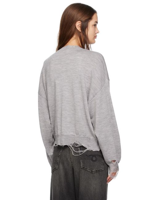 R13 Multicolor Gray Distressed Sweatshirt