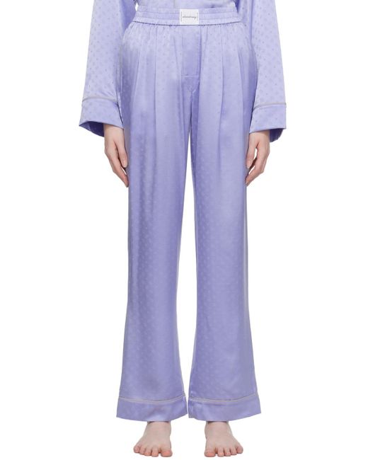 T By Alexander Wang Purple Blue Pleated Pyjama Pants