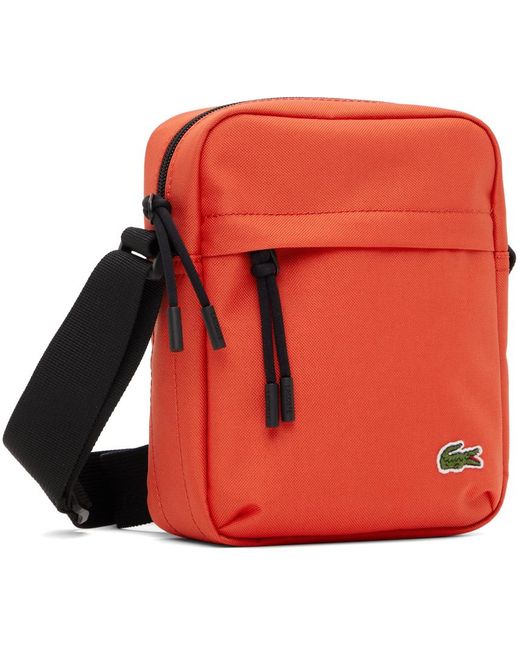 Lacoste Red Zip Crossover Messenger Bag for men
