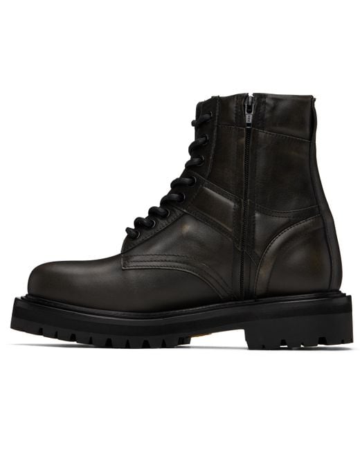 Juun.J Black Vibram Sole Military Boots for men