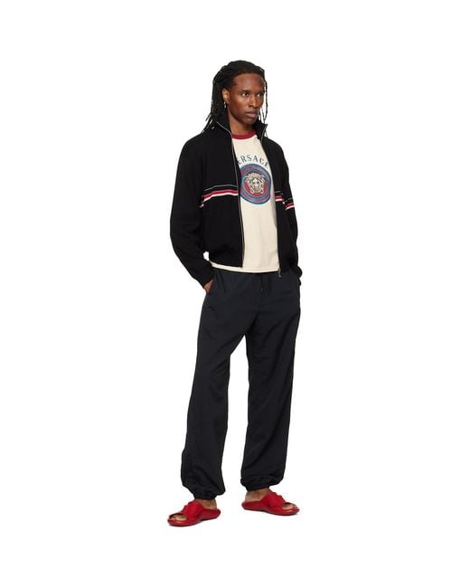Versace Black Nylon Jogger Track Pants for men