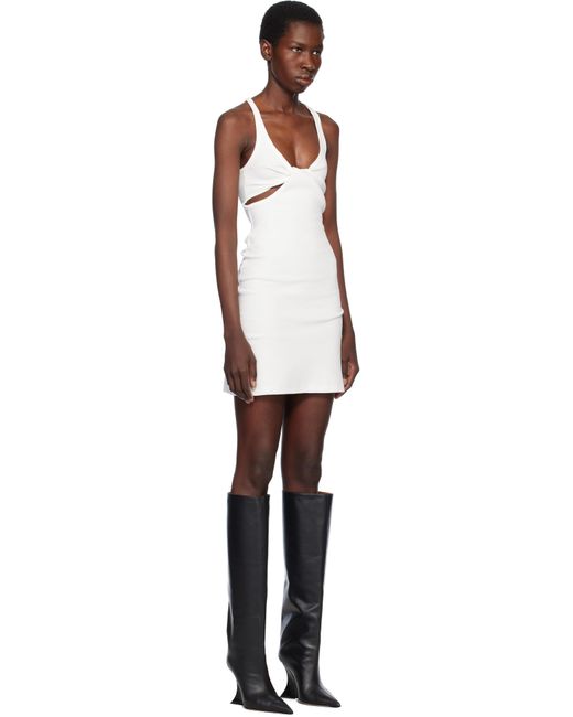 Robe Courte 90's Blanche En Jersey Côtelé À Ornement Torsadé Courreges en coloris Black