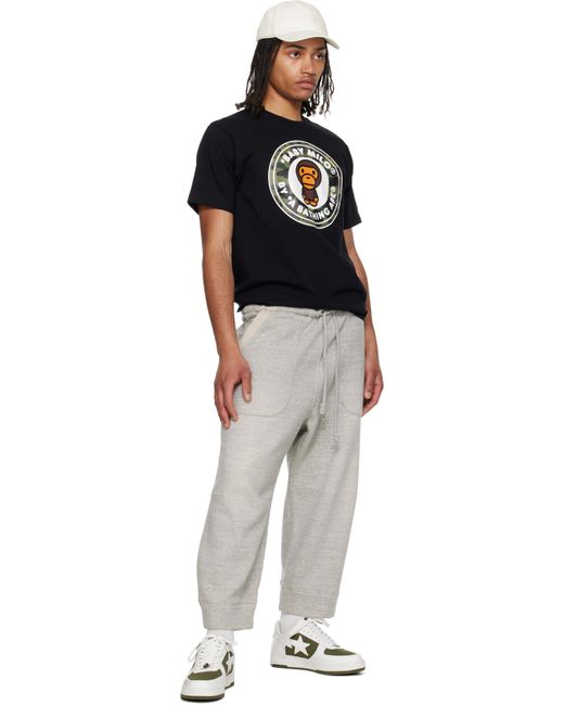 A Bathing Ape Black 1St Camo Milo Busy Works T-Shirt for men