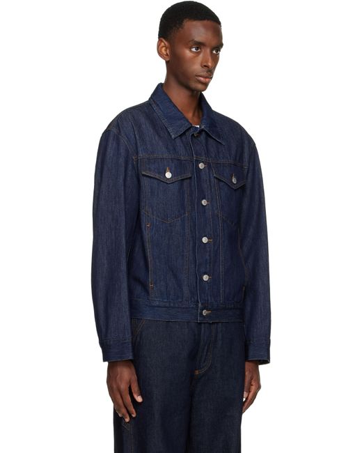 Dries Van Noten Blue Short Denim Jacket for men
