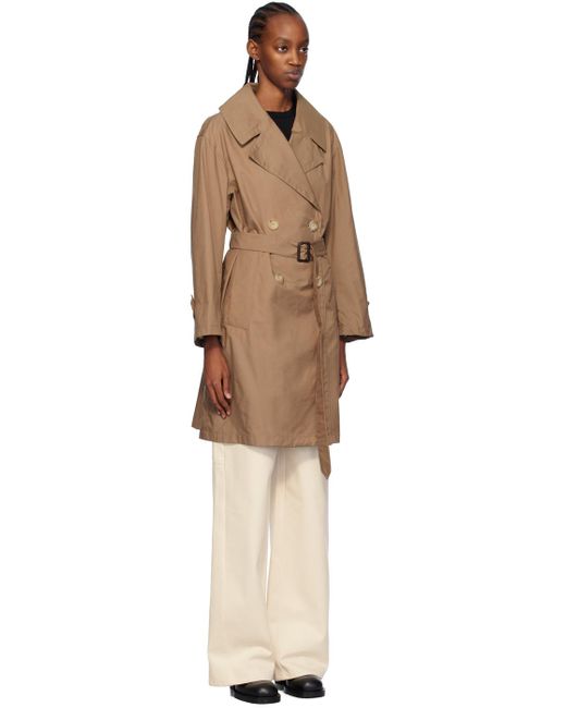 Max Mara Black Brown Vtrench Trench Coat