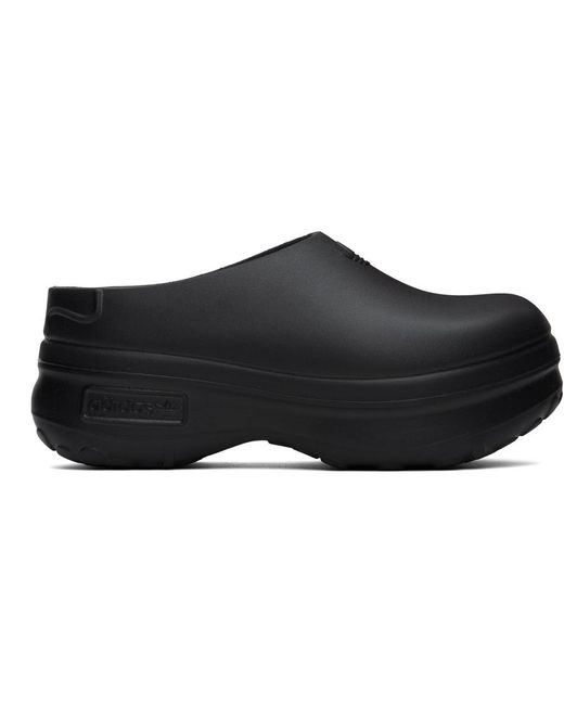 Mules Noires En Caoutchouc Mousse Adifom Adidas Originals en coloris Black