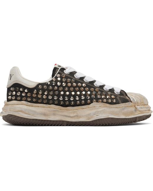 Maison Mihara Yasuhiro Black Blakey Og Sole Studded Canvas Low-Top Sneakers for men