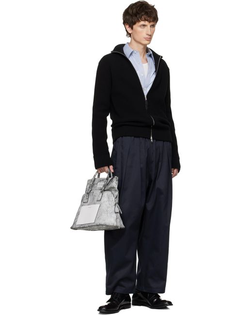 Maison Margiela Black Knit Zip-Up Jacket for men