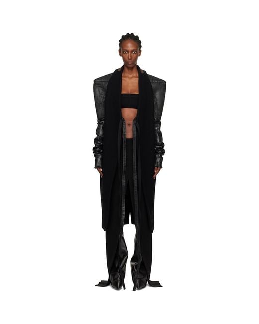 Rick Owens Black Concordians Sl Cyclops Coat