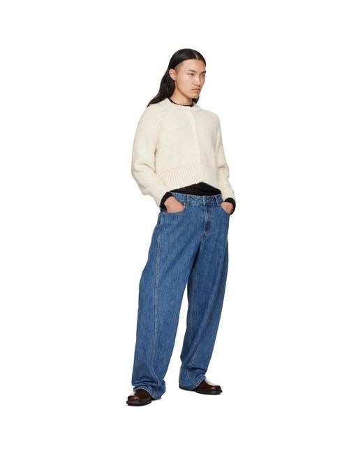 Eckhaus Latta Blue Off- Fisherman's Cardigan for men