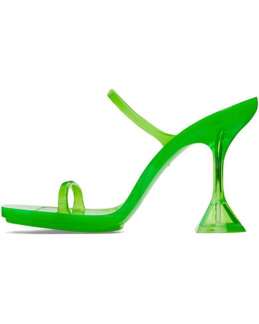 AMINA MUADDI Green Brito Slipper Heeled Sandals