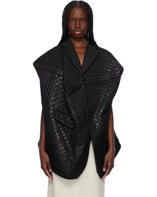 Comme des Garçons ブラック Lame Floating Weave テーラードジャケット Black