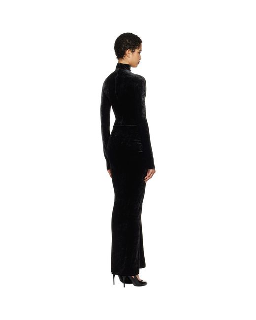 Alaïa Black Draped Maxi Dress