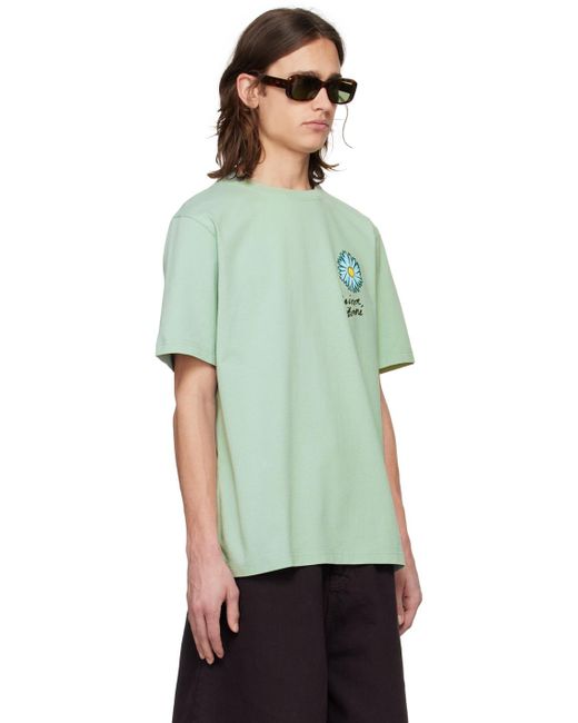 Maison Kitsuné Green Floating Flower T-shirt for men