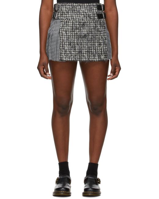 Le Kilt ウール グレー ハウンドトゥース ミクロ キルト カラー グレー Lyst