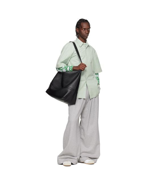 Dries Van Noten Black Pleated Sweatpants for men