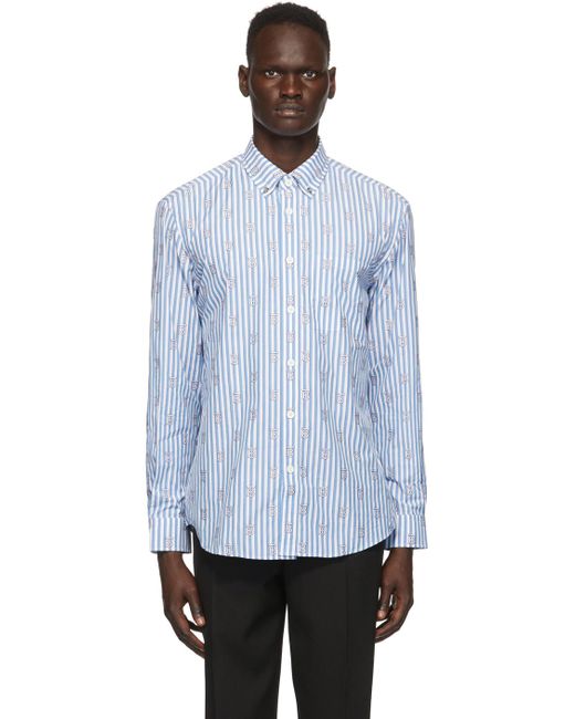 Burberry コットン ブルー Corbin シャツ カラー ブルー メンズ Lyst