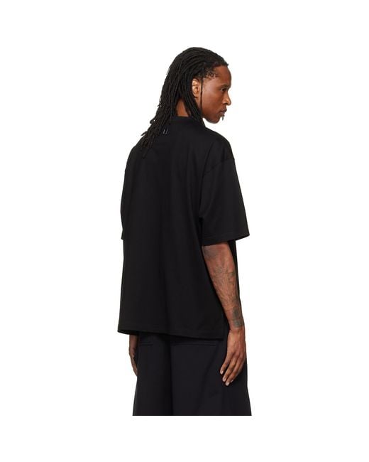 Wooyoungmi Black Oversized Cotton T-Shirt for men