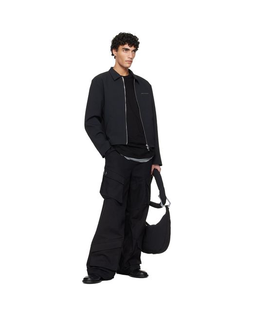 HELIOT EMIL Black Cellulae Cargo Pants for men