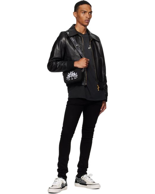 Sac Caméra Noir À Appliqués D'Os Étagés Amiri pour homme en coloris Black