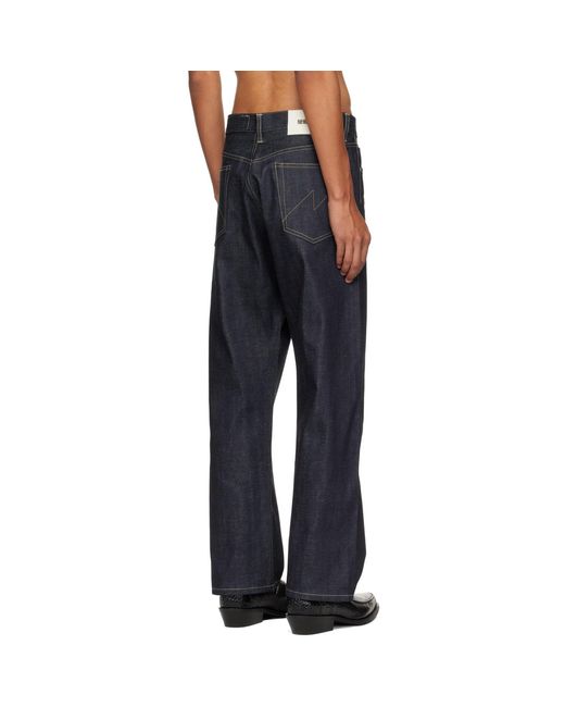 Neighborhood Blue Rigid Denim Full Cut Jeans for men