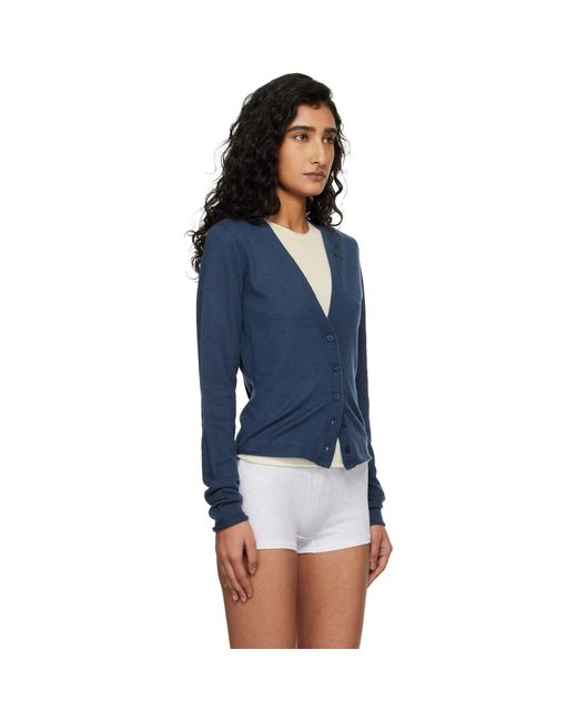 Skims Blue Featherweight Cashmere Cardigan
