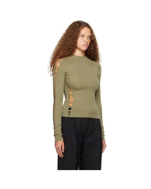 Dion Lee Multicolor Green Snake Diamond Sweater