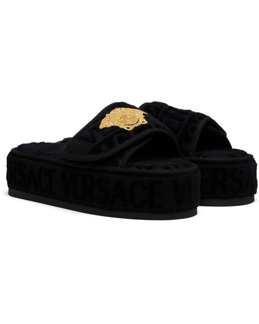 Versace Black Allover' Slippers