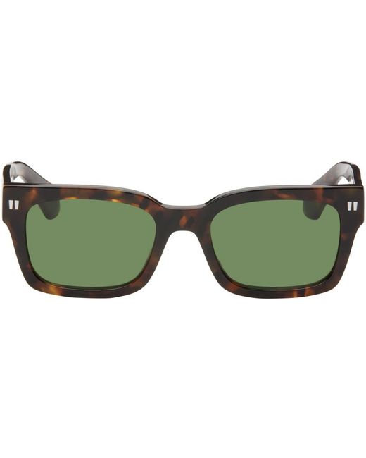 Off-White c/o Virgil Abloh Green Tortoiseshell Midland Sunglasses for men