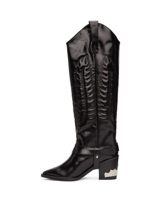 Toga Black Tall Cowboy Boots Lyst