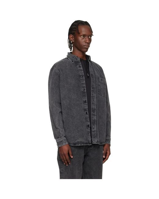 Boss Black Faded Denim Shirt for men
