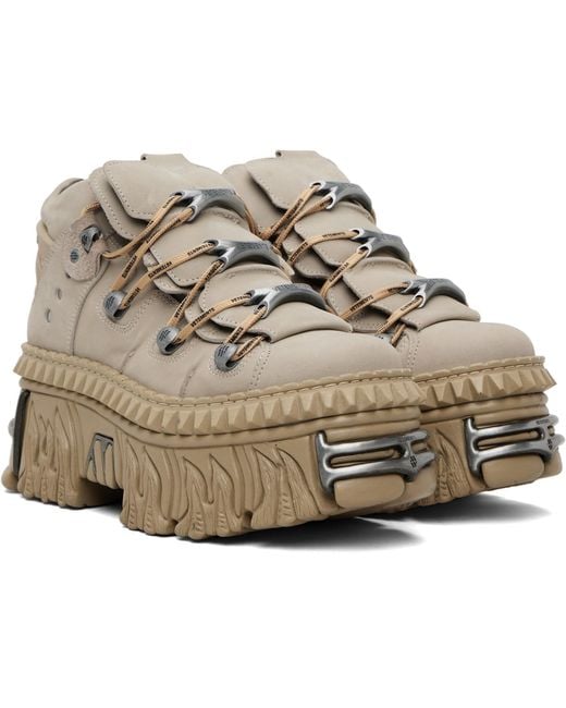 Vetements Metallic Taupe New Rock Edition Fire Platform Sneakers for men