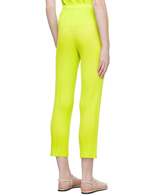 Pleats Please Issey Miyake Yellow Green New Colorful Basics 3 Trousers