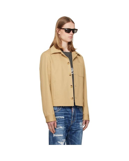 Amiri Natural Script Collar Shirt Jacket for men